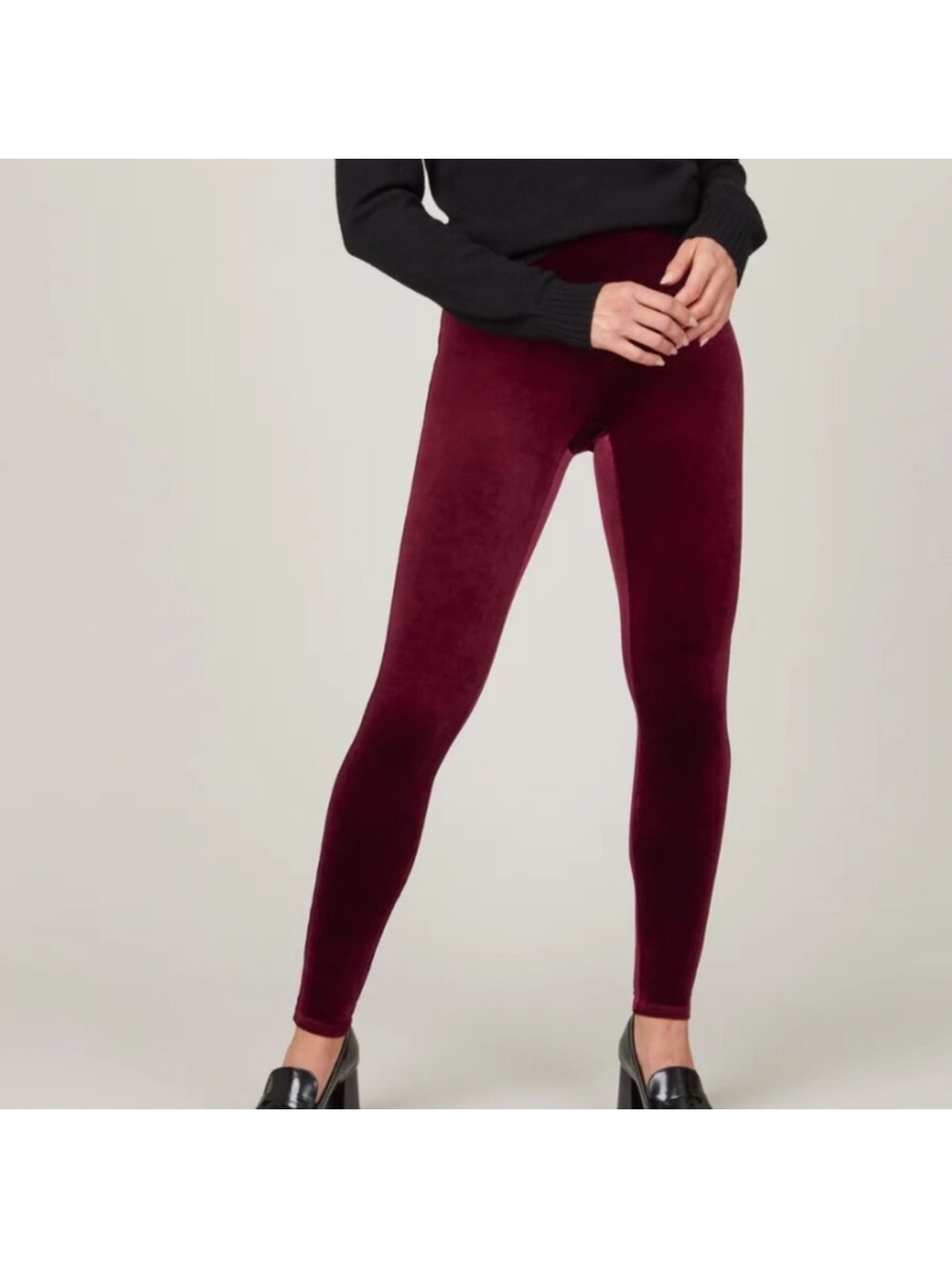SPANX Wine Velvet High-Waist Leggings